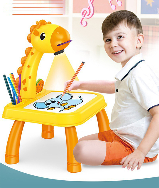 Projektor LED dla dzieci - lampa stołowa do rysowania, zabawka edukacyjna - Wianko - 1