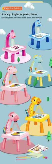 Projektor LED dla dzieci - lampa stołowa do rysowania, zabawka edukacyjna - Wianko - 3