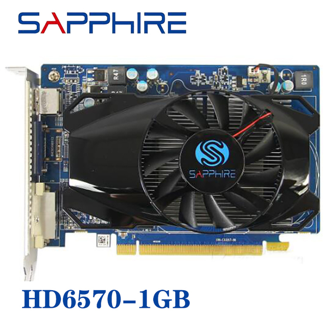 Używana karta graficzna SAPPHIRE HD6570 1GB AMD GPU Radeon HD 6570 GDDR5 128bit do komputerów stacjonarnych - wideo HDMI - Wianko - 1