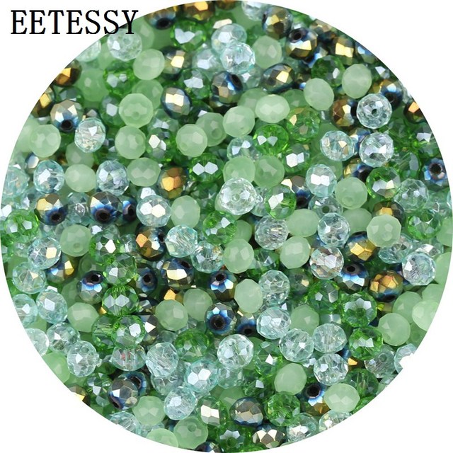 Austria - Koraliki kryształowe fasetowane 4mm/6mm wielokolorowe - Wysokiej jakości, dystansowe, luzem, okrągłe szklane koraliki do tworzenia biżuterii akcesoria DIY - Wianko - 10