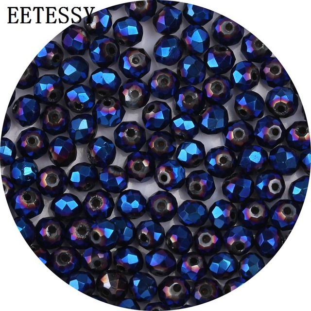 Austria - Koraliki kryształowe fasetowane 4mm/6mm wielokolorowe - Wysokiej jakości, dystansowe, luzem, okrągłe szklane koraliki do tworzenia biżuterii akcesoria DIY - Wianko - 15