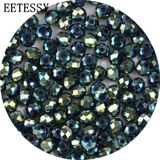 Austria - Koraliki kryształowe fasetowane 4mm/6mm wielokolorowe - Wysokiej jakości, dystansowe, luzem, okrągłe szklane koraliki do tworzenia biżuterii akcesoria DIY - Wianko - 14
