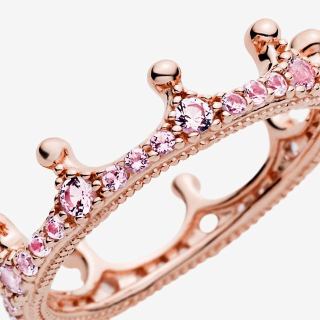 Pierścionki koronne dwukolorowe z różowego złota - musująca biżuteria rocznicowa dla kobiet - Wianko - 4