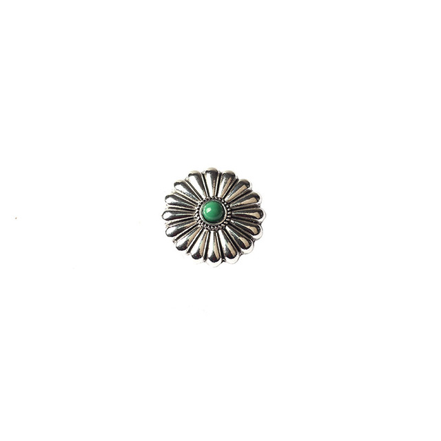 Dekoracyjne przyciski Charms z okrągłymi kwiatami Daisy, stop cynkowy, 28mm, 3 sztuki w partii - Wianko - 10