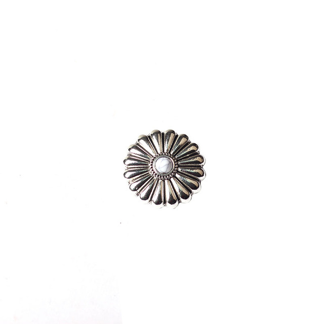 Dekoracyjne przyciski Charms z okrągłymi kwiatami Daisy, stop cynkowy, 28mm, 3 sztuki w partii - Wianko - 8