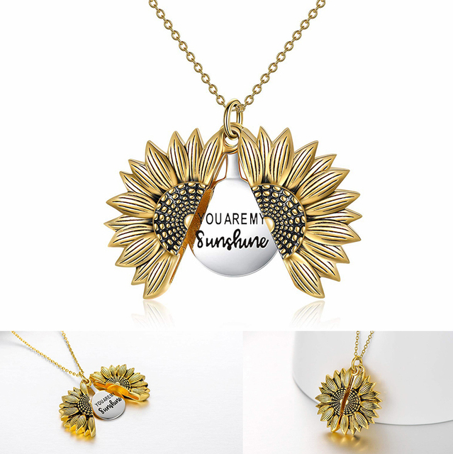 Naszyjnik kwiatowy z medalionem w kształcie słonecznika dla kobiet - Wianko - 15