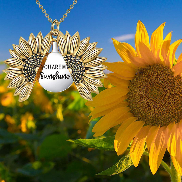 Naszyjnik kwiatowy z medalionem w kształcie słonecznika dla kobiet - Wianko - 19