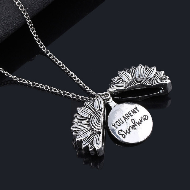 Naszyjnik kwiatowy z medalionem w kształcie słonecznika dla kobiet - Wianko - 27