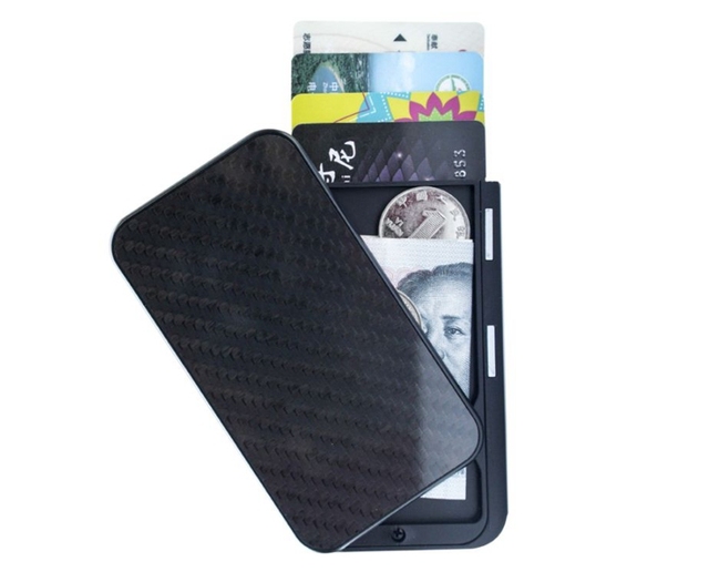 Etui na karty RFID z włókna węglowego - minimalistyczne, czarne, dla mężczyzn i kobiet - Wianko - 15