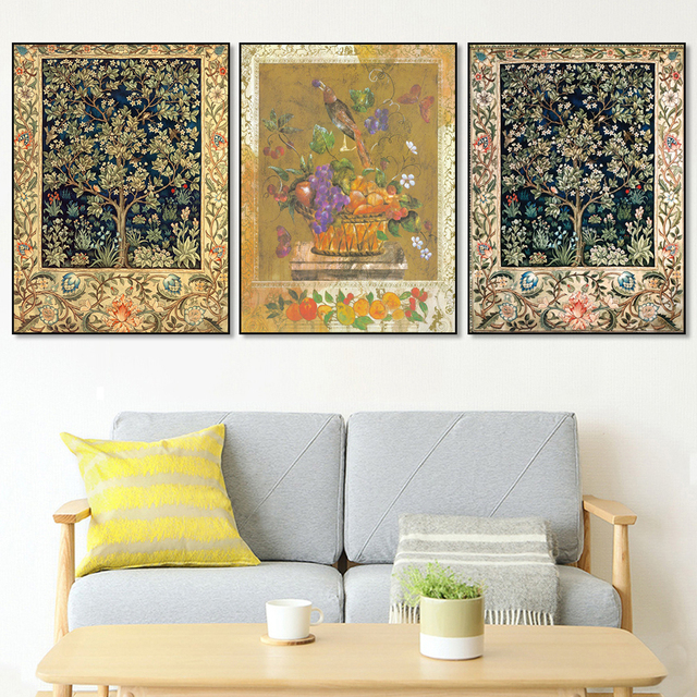 Obraz plakat w stylu vintage: kwiaty klasyczne ozdoby do dekoracji wnętrz, reprodukcje nowoczesne pokoju w domu, zdjęcia do dekoracji mural - Wianko - 5