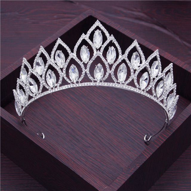 Korona Tiara Krystaliczna Diadem Ślubny Bridal Biżuteria do Włosów dla Panny Młodej - Wianko - 7