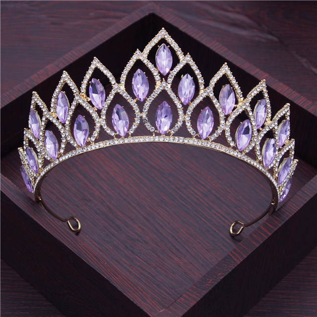 Korona Tiara Krystaliczna Diadem Ślubny Bridal Biżuteria do Włosów dla Panny Młodej - Wianko - 10