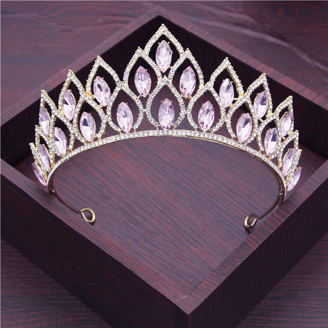 Korona Tiara Krystaliczna Diadem Ślubny Bridal Biżuteria do Włosów dla Panny Młodej - Wianko - 8