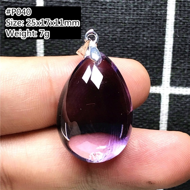 Naturalny fioletowy ametyst - wisiorek z biżuterią dla kobiet i mężczyzn, wykonany z krystalicznie czystego kwarcu leczniczego - Wianko - 1