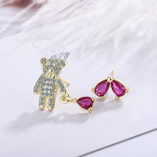 925 kolczyki sztyfty z różową cyrkonią dla kobiet - biżuteria elegancka, modna i antyalergiczna - Wianko - 2