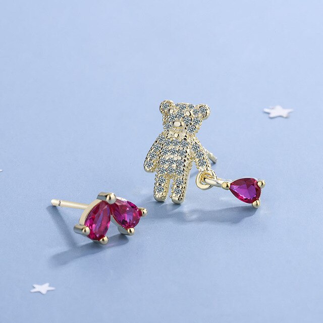 925 kolczyki sztyfty z różową cyrkonią dla kobiet - biżuteria elegancka, modna i antyalergiczna - Wianko - 3