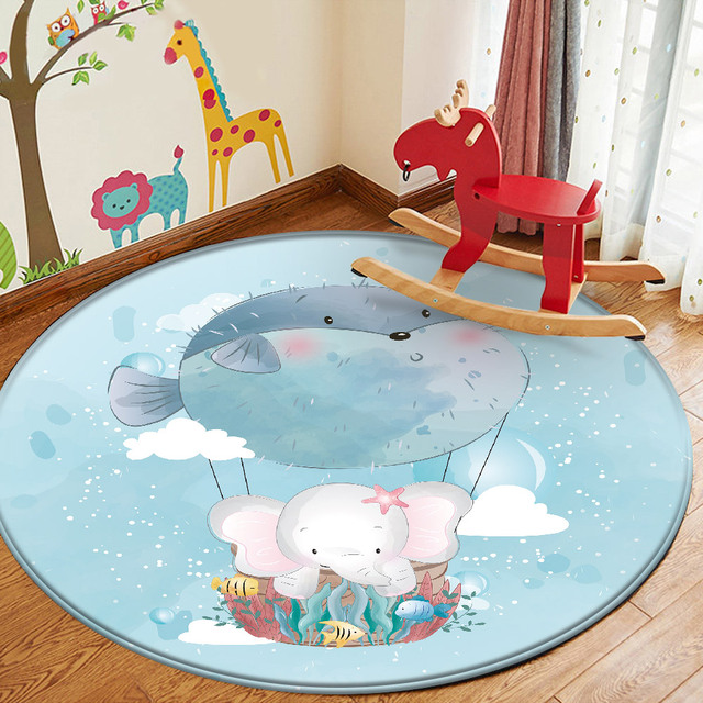 Dywan dziecięcy Cartoon Cute Elephant - miękki antypoślizgowy dywan do sypialni, mata do zabawy - Wianko - 12