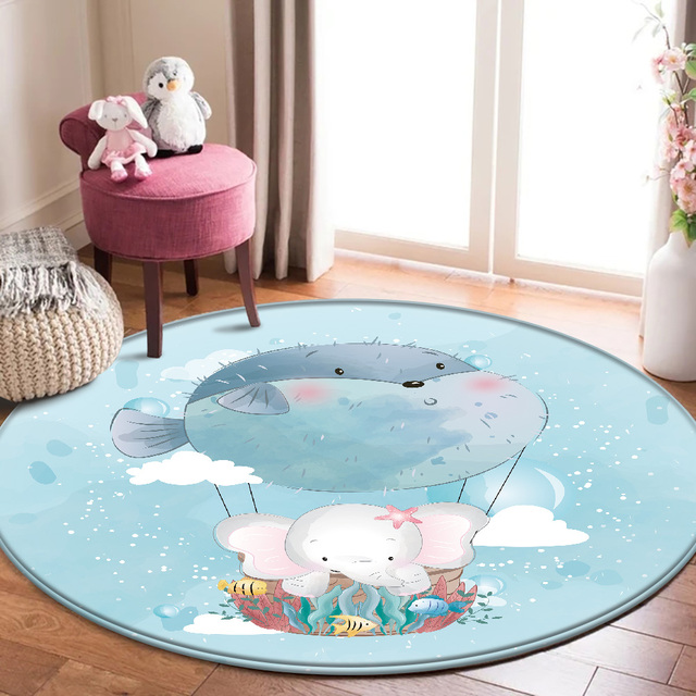 Dywan dziecięcy Cartoon Cute Elephant - miękki antypoślizgowy dywan do sypialni, mata do zabawy - Wianko - 11