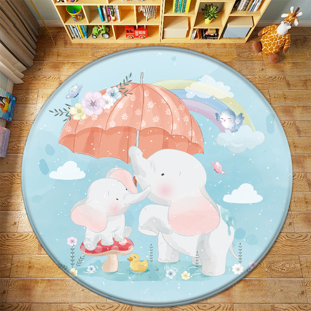 Dywan dziecięcy Cartoon Cute Elephant - miękki antypoślizgowy dywan do sypialni, mata do zabawy - Wianko - 15