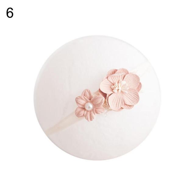 Opaska do włosów dla noworodka - perła, kwiat, biały - rekwizyty fotograficzne - Wianko - 8