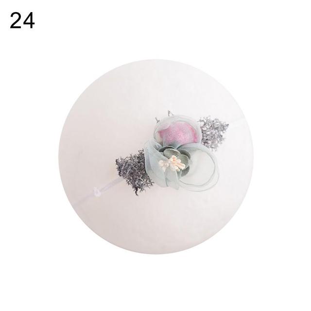 Opaska do włosów dla noworodka - perła, kwiat, biały - rekwizyty fotograficzne - Wianko - 15