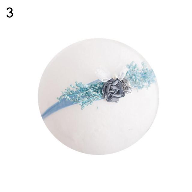 Opaska do włosów dla noworodka - perła, kwiat, biały - rekwizyty fotograficzne - Wianko - 6