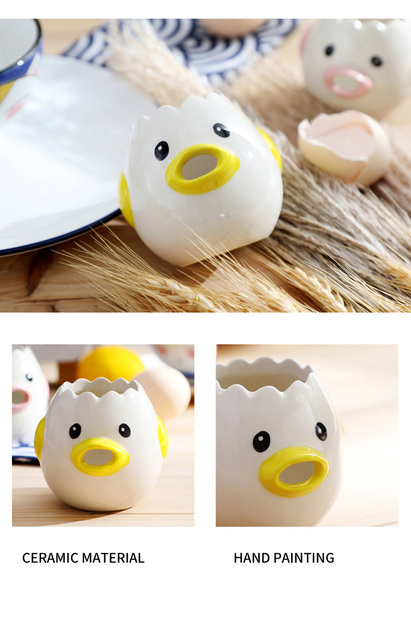 Nowość:  Ceramiczny separator jajek - kreatywnie rozdziela żółtko od białka w sposób efektywny i estetyczny - Wianko - 7