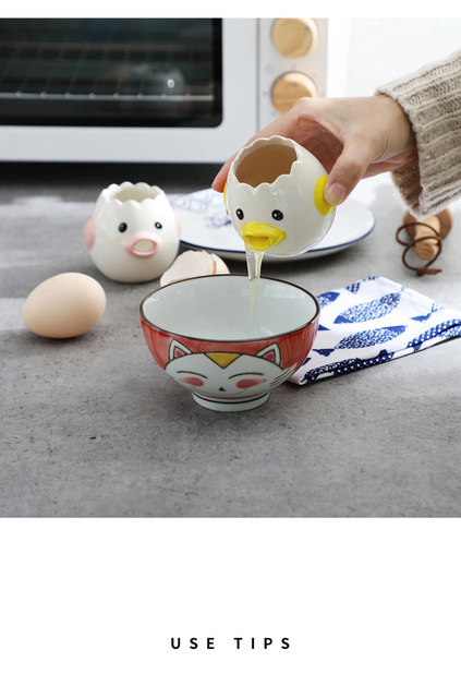 Nowość:  Ceramiczny separator jajek - kreatywnie rozdziela żółtko od białka w sposób efektywny i estetyczny - Wianko - 10