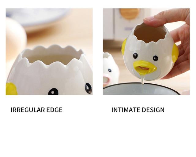 Nowość:  Ceramiczny separator jajek - kreatywnie rozdziela żółtko od białka w sposób efektywny i estetyczny - Wianko - 8