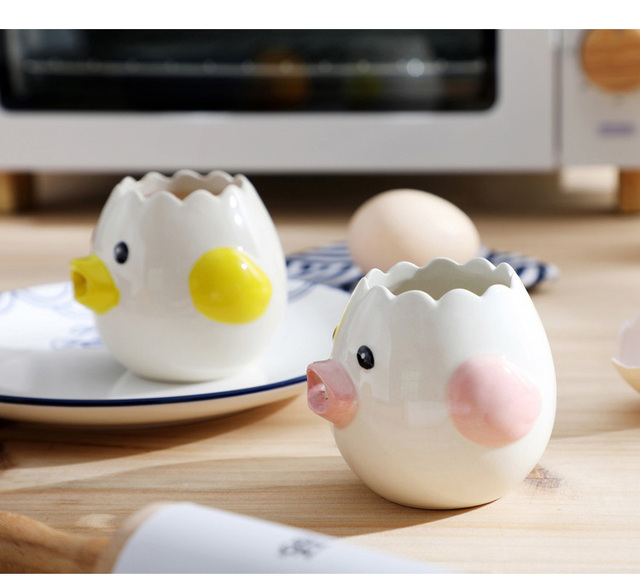 Nowość:  Ceramiczny separator jajek - kreatywnie rozdziela żółtko od białka w sposób efektywny i estetyczny - Wianko - 12