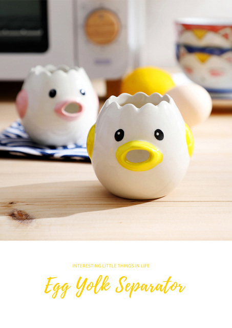 Nowość:  Ceramiczny separator jajek - kreatywnie rozdziela żółtko od białka w sposób efektywny i estetyczny - Wianko - 3