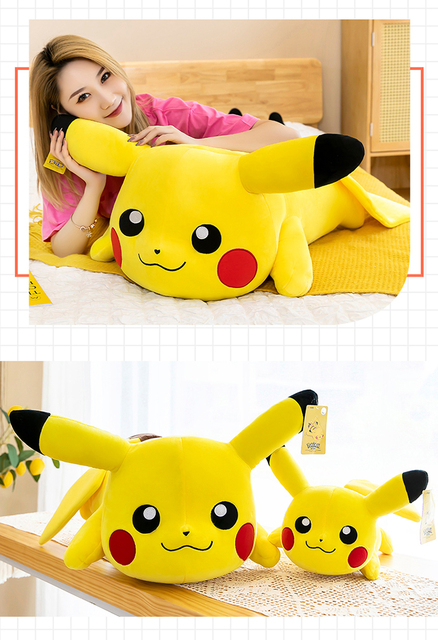 Pluszowa lalka Big Size Creeping Pikachu - zabawka Pokemon wypchana w kawaii stylu, idealna na prezent urodzinowy - Wianko - 17