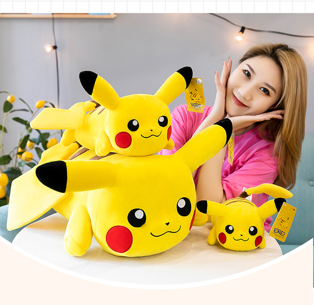 Pluszowa lalka Big Size Creeping Pikachu - zabawka Pokemon wypchana w kawaii stylu, idealna na prezent urodzinowy - Wianko - 3