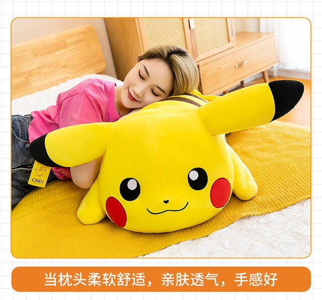 Pluszowa lalka Big Size Creeping Pikachu - zabawka Pokemon wypchana w kawaii stylu, idealna na prezent urodzinowy - Wianko - 8