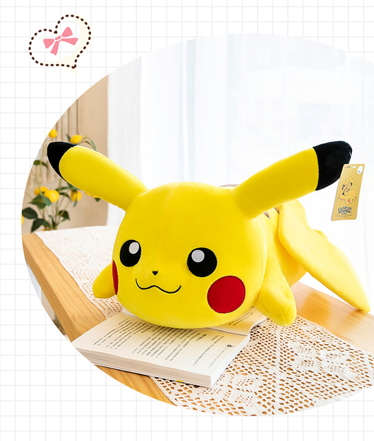 Pluszowa lalka Big Size Creeping Pikachu - zabawka Pokemon wypchana w kawaii stylu, idealna na prezent urodzinowy - Wianko - 21