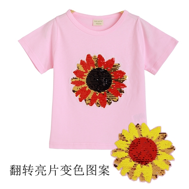 Letnia dziewczynka - koszulka ze zmieniającym się wzorem dinozaura - bawełna - dziecięca odzież casual - T-shirt dla dzieci - Wianko - 4