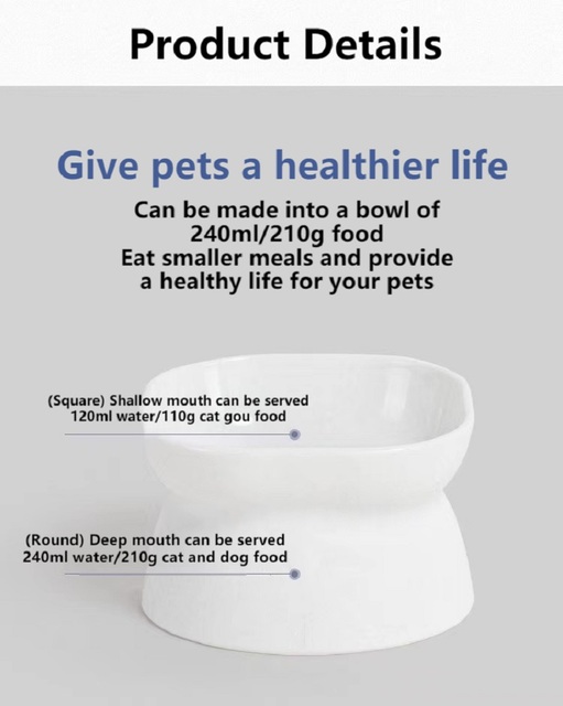 Miska podnosząca poziom karmienia dla kotów z zapobieganiem cofania się jedzenie, antypoślizgowa, mała - 2021 nowość - Wianko - 5