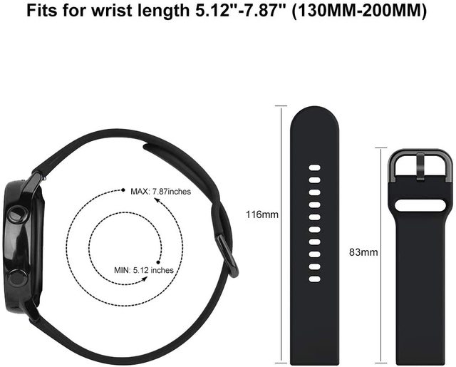 Pasek silikonowy 22mm/20mm do Samsung Galaxy Watch 4/Classic/46mm/42mm/3, Gear S3 Frontier, Aktywny 2 - Wianko - 6