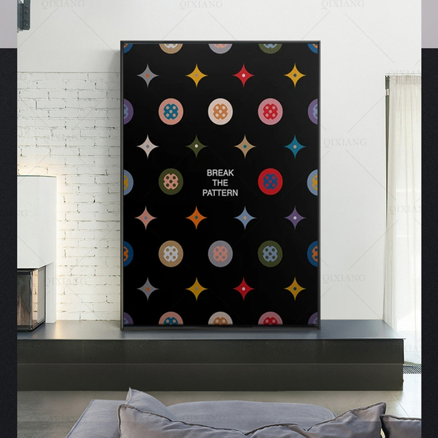 Plakat motywacyjny Nordic w stylu przerwa, wzór na płótnie, dekoracja sypialni dziewczyny, luksusowe wyposażenie domu, sztuka czarna - Wianko - 6