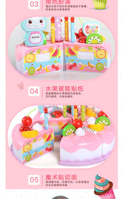 Zestaw kuchenny dla dzieci z ciastami, kawałkami owoców i szczęśliwymi zabawkami - Owoce i warzywa, prezenty urodzinowe - Wianko - 6