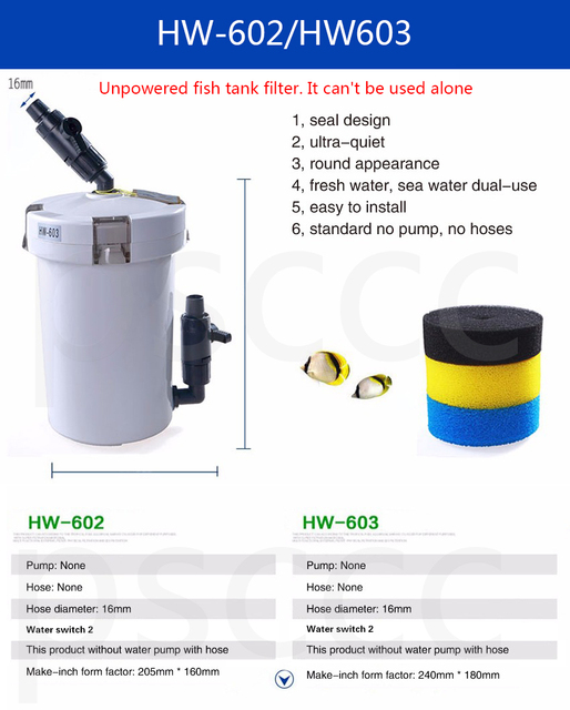 Filtr zewnętrzny do akwarium - cichy, wiaderkowy, 6W, z pompą wodną Super System filtry - Wianko - 1