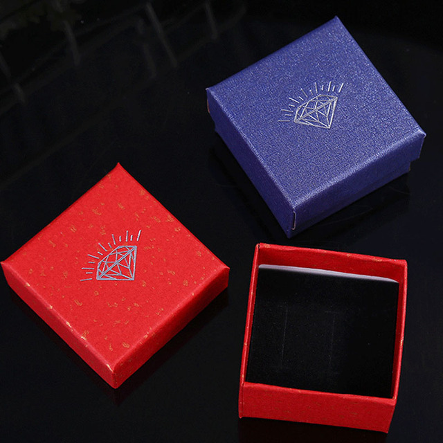 Nowe pudełko na biżuterię w trzech kwadratowych kolorach, papierowe - Wianko - 1