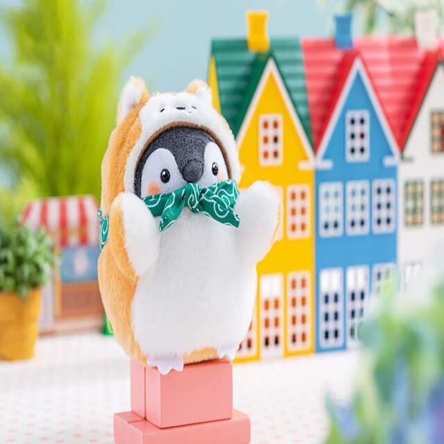 Miękka pluszowa zabawka w kształcie Shiba Inu z Pingwinem - wisiorek lub breloczek do kluczy - prezent dla dziewczyn - Wianko - 1