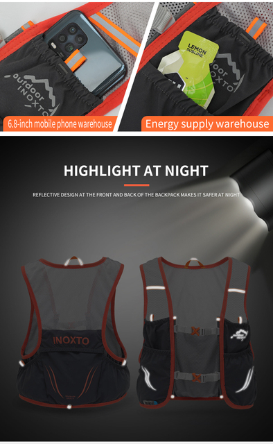 Nowy lekki plecak do biegania INOXTO 2021 - 2.5L Hydration Vest, ultralekki i przenośny - Wianko - 9