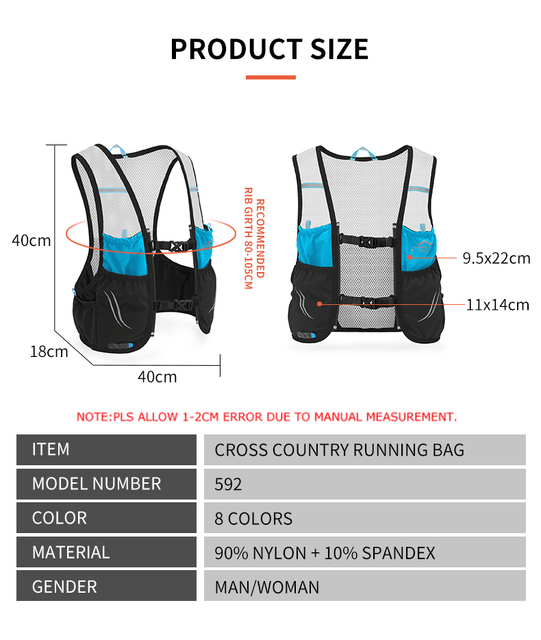 Nowy lekki plecak do biegania INOXTO 2021 - 2.5L Hydration Vest, ultralekki i przenośny - Wianko - 4