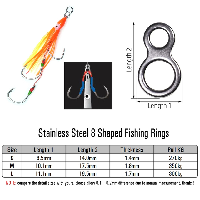 Worek Wifreo z 10 stalowymi pierścieniami Assist Hook o kształcie 8 - akcesoria wędkarskie do połowu ryb w słonowodnych akwenach - Wianko - 2