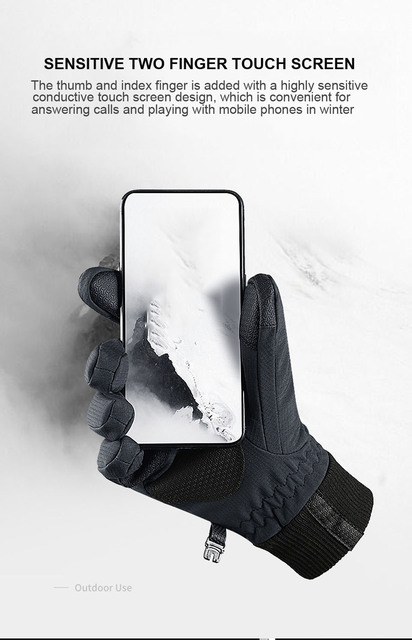 Rękawice narciarskie z ekranem dotykowym zimowe wiatroodporne antypoślizgowe grube pełne rękawiczki męskie i damskie ciepłe rękawiczki - Wianko - 6
