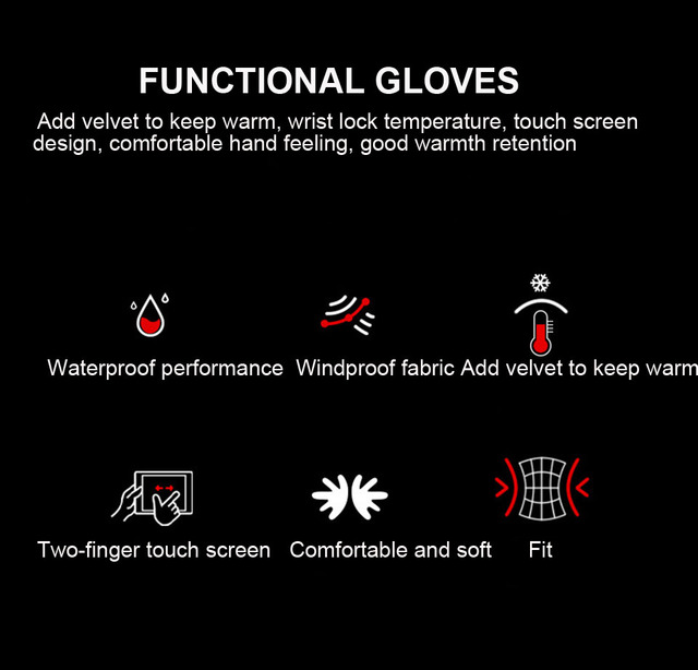 Rękawice narciarskie z ekranem dotykowym zimowe wiatroodporne antypoślizgowe grube pełne rękawiczki męskie i damskie ciepłe rękawiczki - Wianko - 2