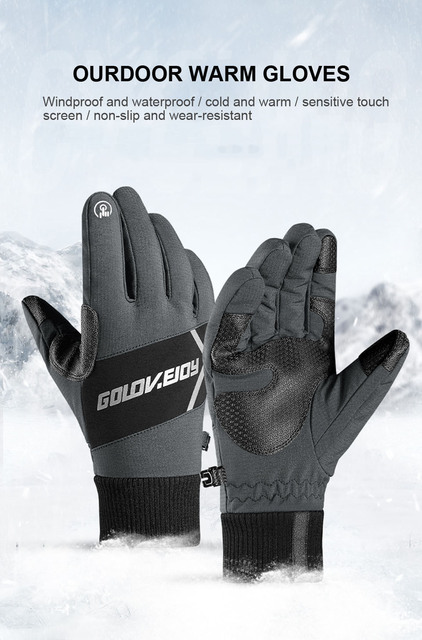 Rękawice narciarskie z ekranem dotykowym zimowe wiatroodporne antypoślizgowe grube pełne rękawiczki męskie i damskie ciepłe rękawiczki - Wianko - 1