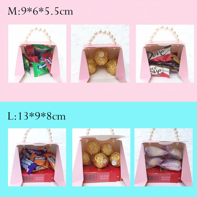 Przenośne pudełko na prezent ślubny - 10/20 sztuk - perła, czekoladki - dekoracja urodzinowa, Baby Shower - Wianko - 6